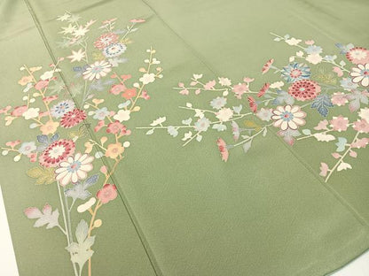 平和屋着物●本加賀友禅作家　押田正義　訪問着　枝花文　正絹　逸品　CABD8201vp