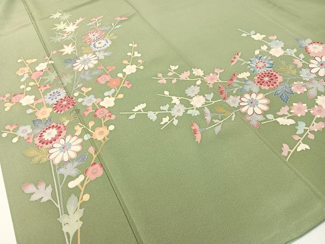 平和屋着物●本加賀友禅作家　押田正義　訪問着　枝花文　正絹　逸品　CABD8201vp