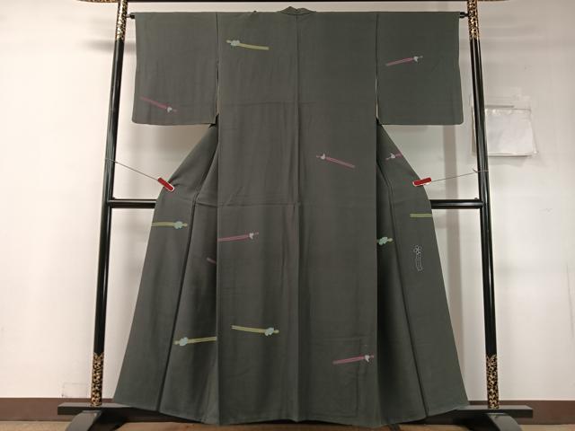 平和屋着物●世界的人形師　辻村寿三郎　ジュサブロー　小紋　簪　正絹　逸品　CABD8202vp