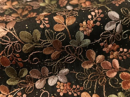 平和屋着物●本場染大島紬　訪問着　総刺繍　萩　金彩　正絹　逸品　CABD8204vp