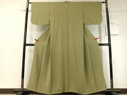 平和屋着物●上質な小紋　手描き　舞桜　金彩　正絹　逸品　CABD8208vp