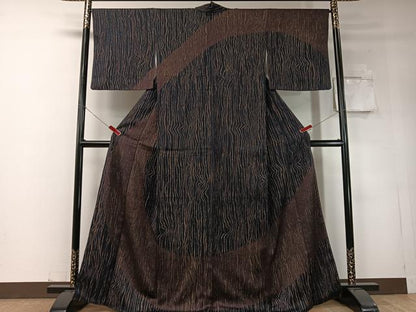 平和屋着物●訪問着　お召地　道長文様　金彩　伊勢丹扱い　正絹　逸品　CABD8210vp