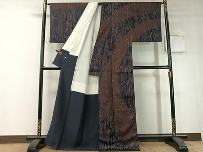 平和屋着物●訪問着　お召地　道長文様　金彩　伊勢丹扱い　正絹　逸品　CABD8210vp