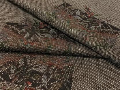 平和屋着物●本場大島紬　9マルキ　色紙花文　正絹　逸品　CABD8213vp