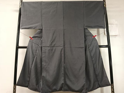 平和屋着物●男性　本場大島紬　薄鼠色　正絹　逸品　CABD8215vp