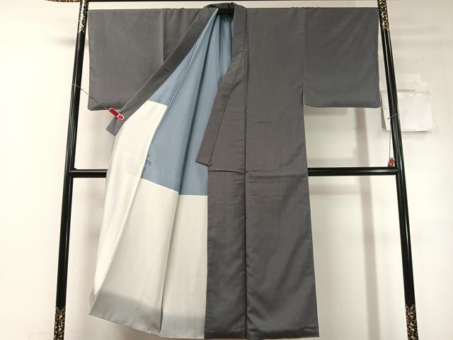 平和屋着物●男性　本場大島紬　薄鼠色　正絹　逸品　CABD8215vp