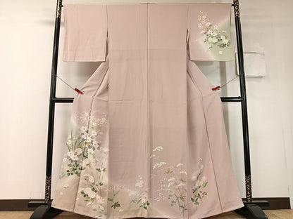 平和屋着物●訪問着　友禅　草花文　暈し染め　正絹　逸品　CABD8217vp