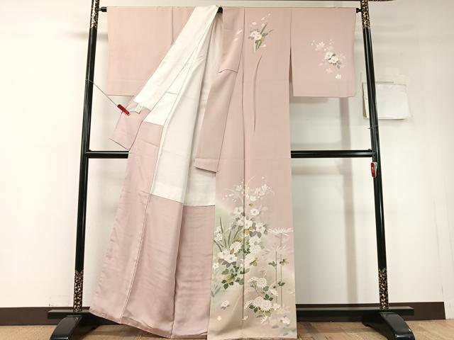 平和屋着物●訪問着　友禅　草花文　暈し染め　正絹　逸品　CABD8217vp