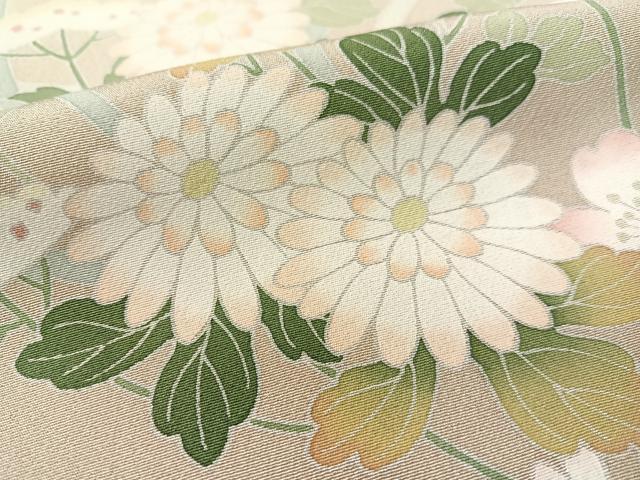 平和屋着物●訪問着　友禅　草花文　暈し染め　正絹　逸品　CABD8217vp