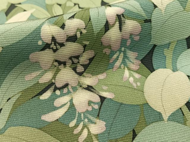 平和屋着物●訪問着　手描き　草花文　正絹　逸品　CABD8218vp