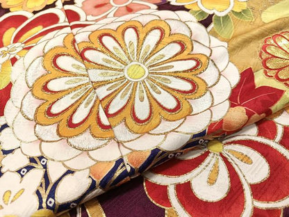 平和屋着物●豪華振袖　型染め京友禅　駒刺繍　松竹梅花文　暈し染め　金彩　上代38万　仮絵羽　逸品　未使用　CABD8220vp