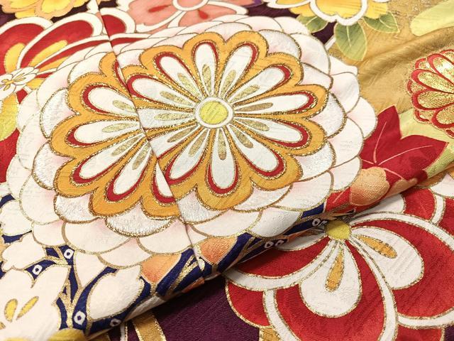 平和屋着物●豪華振袖　型染め京友禅　駒刺繍　松竹梅花文　暈し染め　金彩　上代38万　仮絵羽　逸品　未使用　CABD8220vp