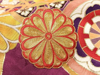平和屋着物●豪華振袖　型染め京友禅　駒刺繍　松竹梅花文　暈し染め　金彩　上代38万　仮絵羽　逸品　未使用　CABD8220vp