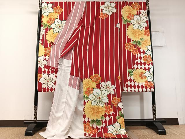 平和屋着物●豪華振袖　駒刺繍　舞花間道　金彩　仮絵羽　逸品　未使用　CABD8221vp