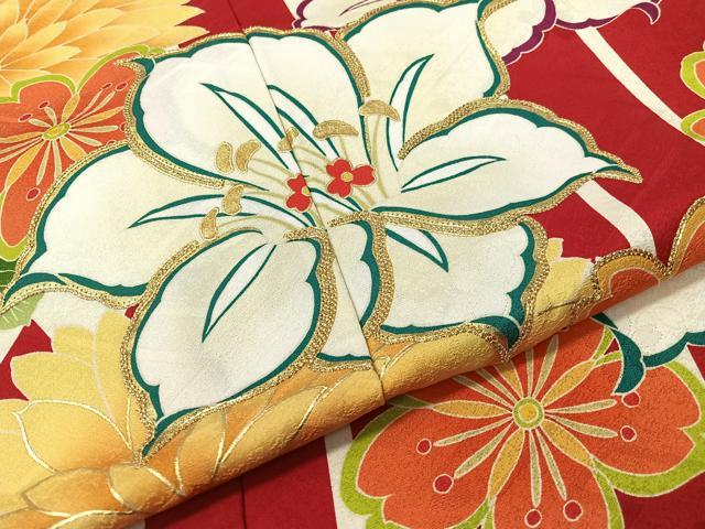 平和屋着物●豪華振袖　駒刺繍　舞花間道　金彩　仮絵羽　逸品　未使用　CABD8221vp