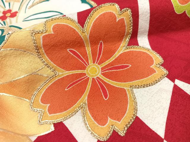平和屋着物●豪華振袖　駒刺繍　舞花間道　金彩　仮絵羽　逸品　未使用　CABD8221vp