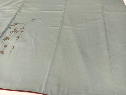 平和屋着物●訪問着　駒刺繍　霞枝垂れ花蝶文　金彩　正絹　逸品　CABD8222vp