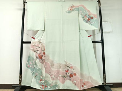 平和屋着物●訪問着　道長吉祥花文　暈し染め　金彩　正絹　逸品　未使用　CABD8224vp