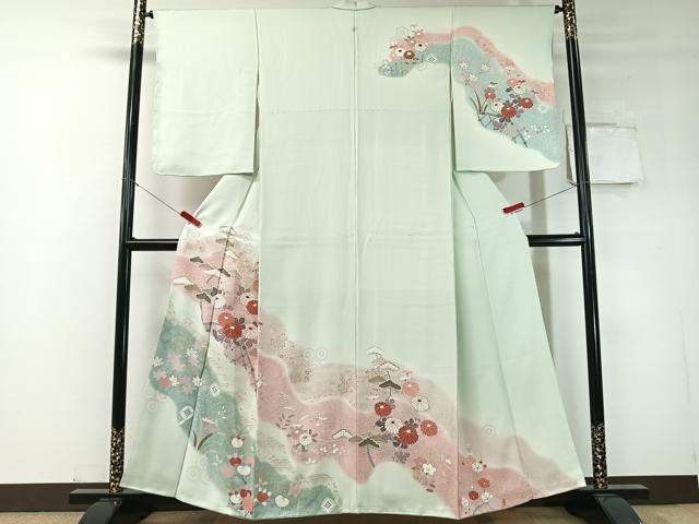 平和屋着物●訪問着　道長吉祥花文　暈し染め　金彩　正絹　逸品　未使用　CABD8224vp