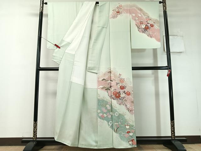 平和屋着物●訪問着　道長吉祥花文　暈し染め　金彩　正絹　逸品　未使用　CABD8224vp