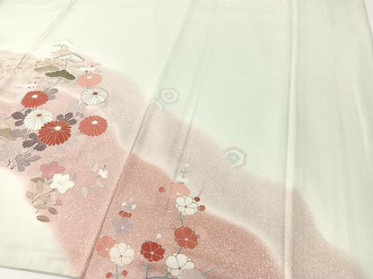 平和屋着物●訪問着　道長吉祥花文　暈し染め　金彩　正絹　逸品　未使用　CABD8224vp
