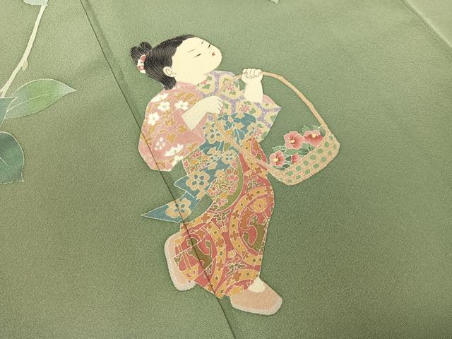 平和屋着物●十日町友禅作家　関口遼一　訪問着　童子遊び　暈し染め　正絹　逸品　CABD8225vp
