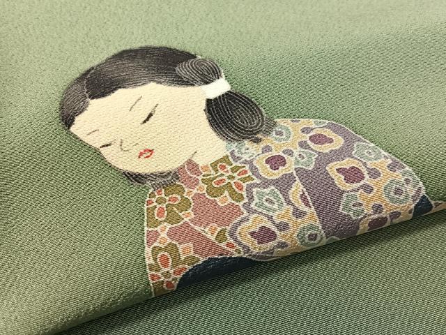 平和屋着物●十日町友禅作家　関口遼一　訪問着　童子遊び　暈し染め　正絹　逸品　CABD8225vp