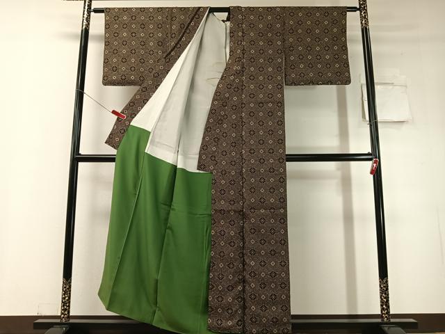 平和屋着物●本場大島紬　龍郷絣　吉祥文様　正絹　逸品　CABD8227vp
