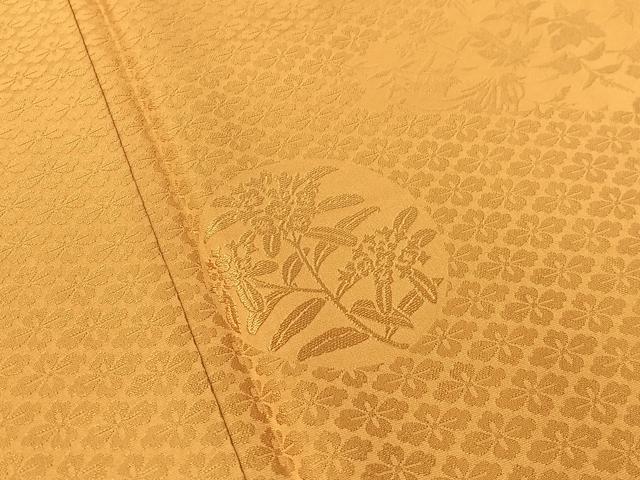 平和屋着物●無地絵羽訪問着　草花丸地紋　狐色　正絹　逸品　CABD8229vp