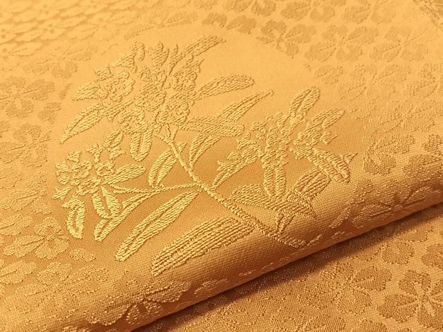 平和屋着物●無地絵羽訪問着　草花丸地紋　狐色　正絹　逸品　CABD8229vp
