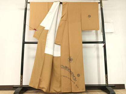 平和屋着物▼訪問着 総刺繍 鳳凰更紗丸文 金糸 正絹 逸品 CABD8239vp