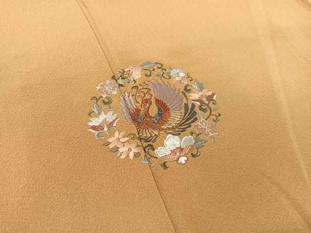 平和屋着物▼訪問着 総刺繍 鳳凰更紗丸文 金糸 正絹 逸品 CABD8239vp