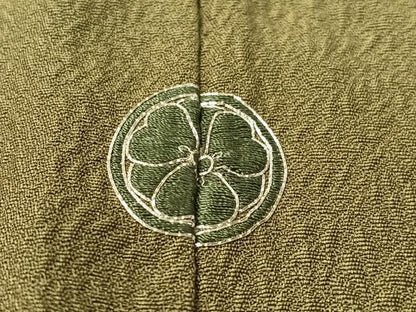 平和屋着物▼無地絵羽訪問着 総刺繍 松竹梅 海松色 正絹 逸品 CABD8243vp