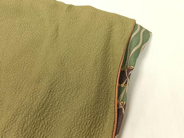 平和屋着物▼無地絵羽訪問着 総刺繍 松竹梅 海松色 正絹 逸品 CABD8243vp