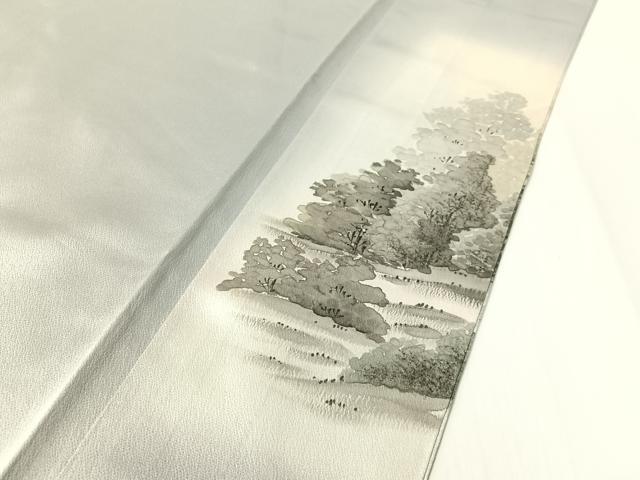平和屋着物▼訪問着 作家物 手描き 京名所風景文 暈し染め 正絹 逸品 CABD8246vp