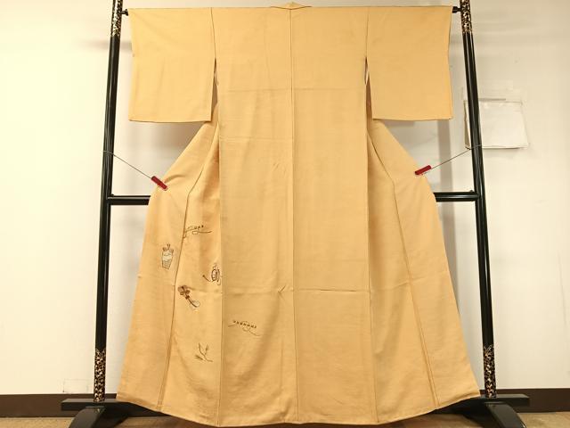 平和屋着物▼訪問着 総刺繍 駒刺繍 楽器 陶器 金銀糸 正絹 逸品 CABD8253vp