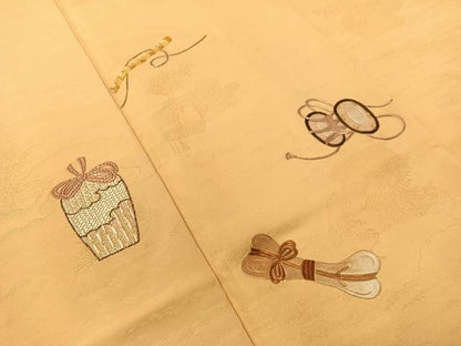 平和屋着物▼訪問着 総刺繍 駒刺繍 楽器 陶器 金銀糸 正絹 逸品 CABD8253vp