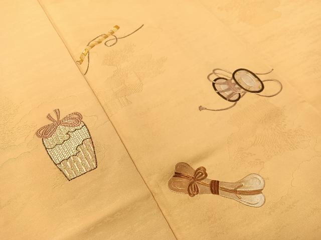 平和屋着物▼訪問着 総刺繍 駒刺繍 楽器 陶器 金銀糸 正絹 逸品 CABD8253vp