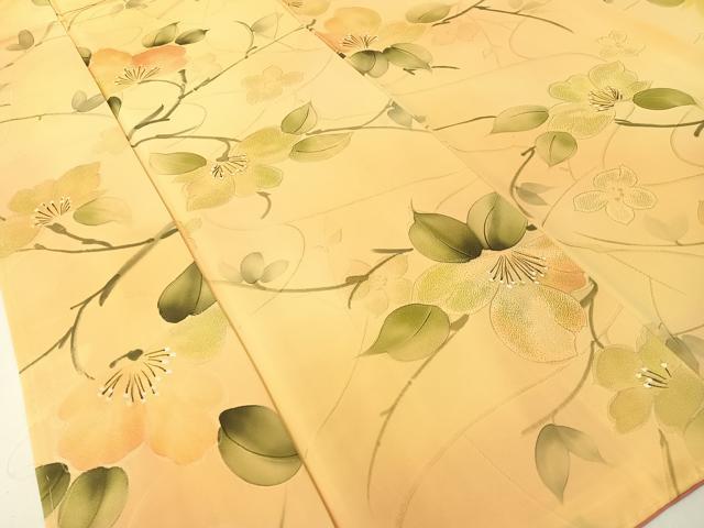 平和屋着物▼上質な小紋 手描き 地紋起こし 枝花文 正絹 逸品 未使用 CABD8259vp