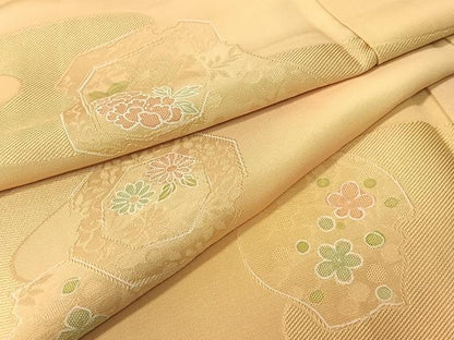 平和屋着物▼上質な小紋 地紋起こし 霞陶器花文 暈し染め 正絹 逸品 CABD8260vp