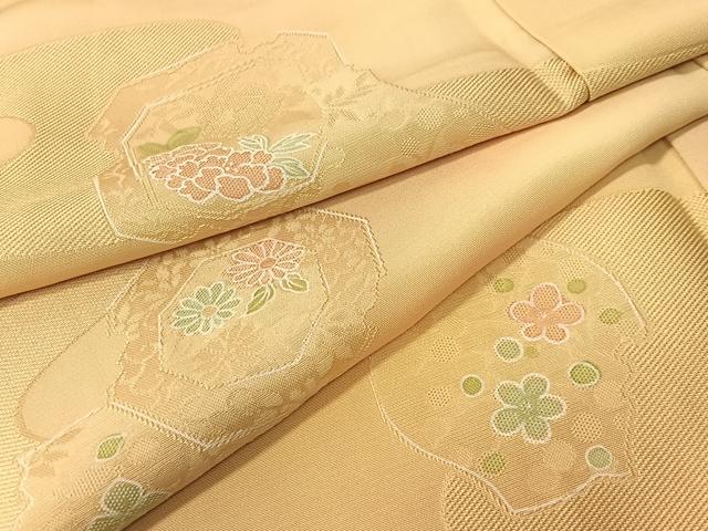 平和屋着物▼上質な小紋 地紋起こし 霞陶器花文 暈し染め 正絹 逸品 CABD8260vp