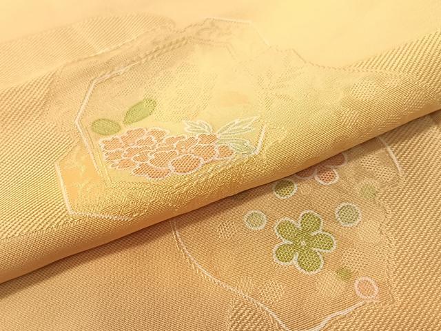平和屋着物▼上質な小紋 地紋起こし 霞陶器花文 暈し染め 正絹 逸品 CABD8260vp
