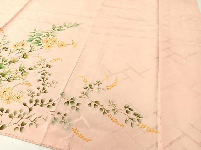 平和屋着物▼訪問着 手描き 草花文 正絹 逸品 未使用 CABD8291vp