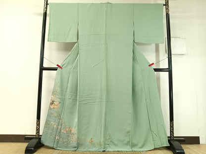 平和屋着物▼豪華色留袖　総刺繍　駒刺繍　雲取り松竹梅花文　暈し染め　金銀糸　正絹　逸品　未使用　CABD8299vp