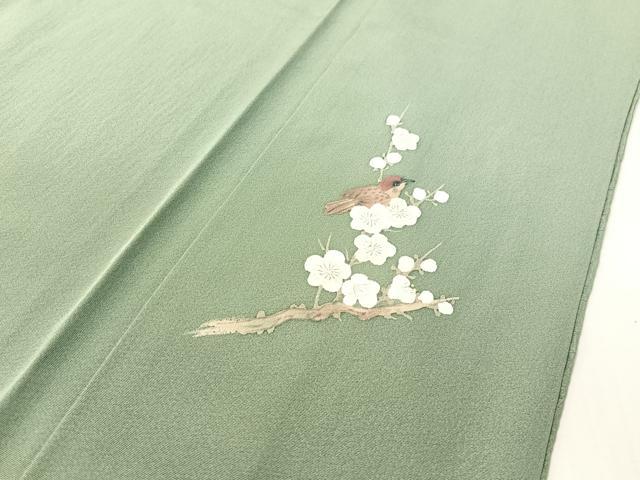 平和屋着物●染色作家　安達華生　色無地　豆がら茶色　正絹　逸品　未使用　CABD8307vp