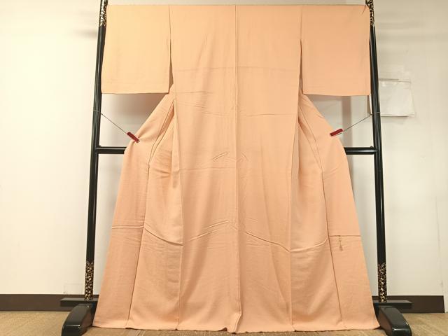 平和屋着物●本草木染作家　瑞寶　色無地　紋意匠　一斤染色　ロング丈　正絹　逸品　CABD8308vp