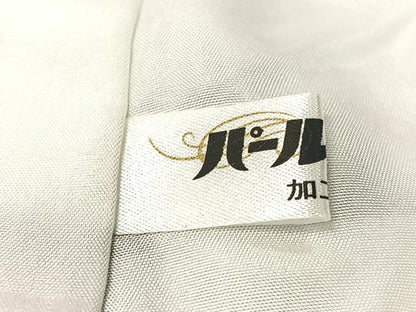 平和屋着物●上質な色無地　寿光織　菊地紋　青白橡色　反端付き　正絹　逸品　未使用　CABD8310vp