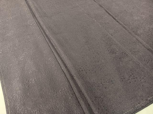 平和屋着物○上質な色無地 草花地紋 深紫色 正絹 逸品 未使用