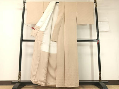 平和屋着物●無地絵羽訪問着　青海波地紋　薄卵色　西部百貨店扱い　正絹　逸品　CABD8317vp