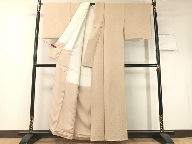 平和屋着物●無地絵羽訪問着　青海波地紋　薄卵色　西部百貨店扱い　正絹　逸品　CABD8317vp
